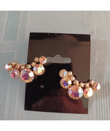 VINTAGE AURORA BOREALIS CLIP ON EARRINGS ~ 1&quot; - $16.29 CAD