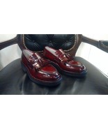 Handmade Leather Ox Blood Patina Tassel Loafers Men Shoes Custom man shoes - $208.09 CAD