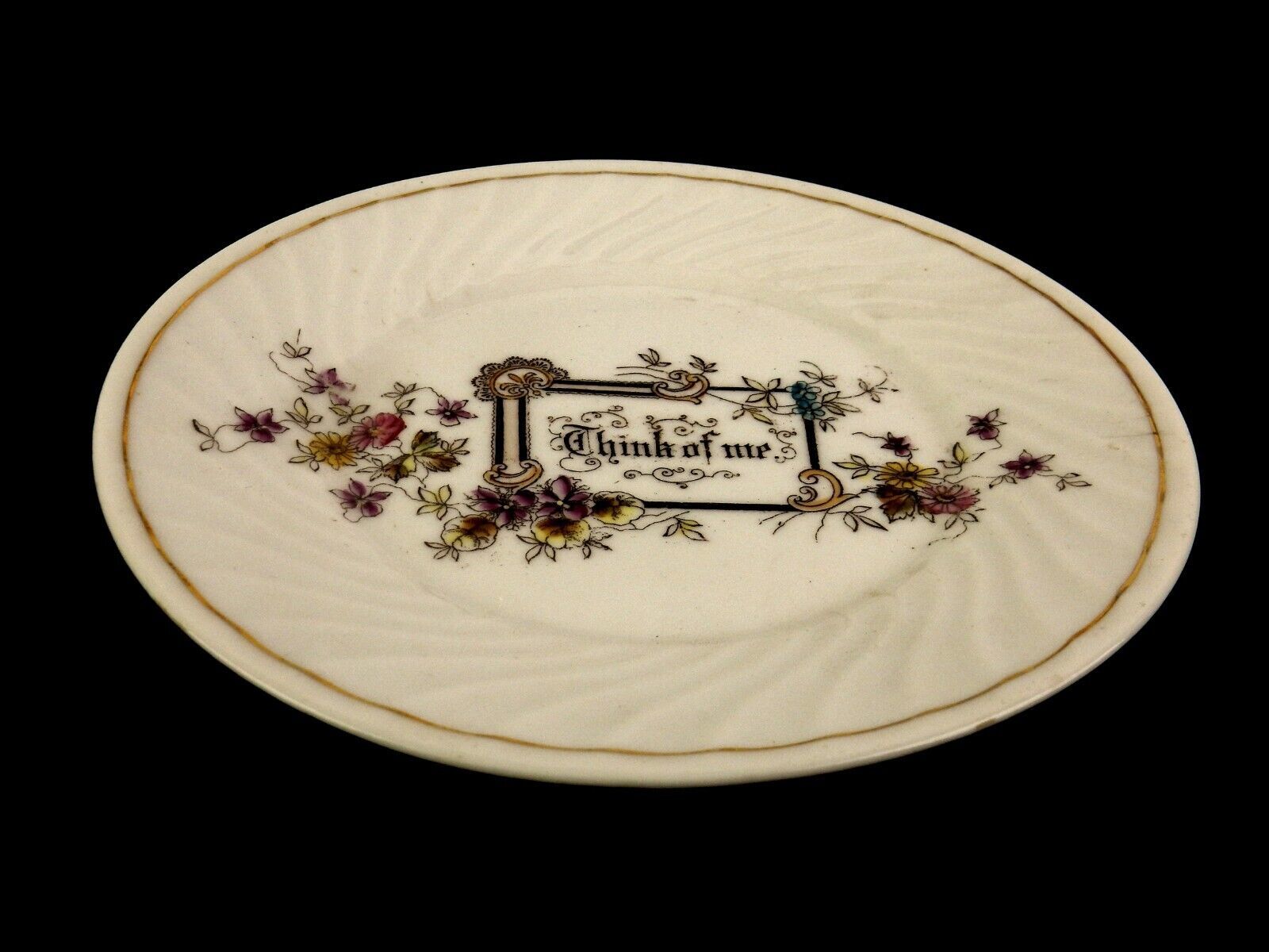 Sentimental Porcelain Rememberance Plate, "Think of Me", Made in Germany Item image 5
