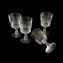 Vintage Small Wine Glasses Crystal Diamond Cut Champagne Wine Barware Lo... - $32.46