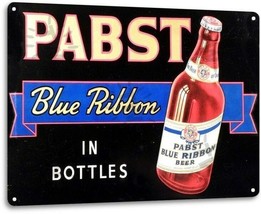 Pabst Beer Bottle Logo Retro Vintage Wall Decor Bar Man Cave Large Metal... - $19.95