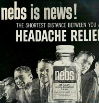 1958 Nebs Headache Relief Pills Medicine Advertisement Life Magazine HM2X - $24.99