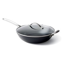 GreenPan x Food 52 Five Two Essentials: Carbon Steel 12&quot; Wok with Foldab... - £153.46 GBP