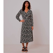 NWT Womens Size 4 Ann Taylor LOFT Animal Print A-Line Button Down Midi Dress - $39.19