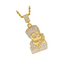 Men&#39;s 18K Gold Plated CZ Fully Iced Out 316L - £49.57 GBP