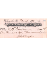 1910 Walkersville Savings Bank Check J.H. Stauffer General Merchandise $... - £18.64 GBP
