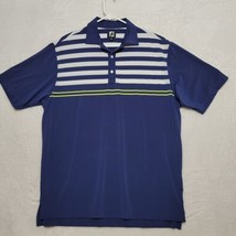 Footjoy Mens Golf Shirt Size L Large Blue Regular Fit Casual Polo Short Sleeve - $23.87