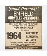 1963 Enfield Chrysler Plymouth Grand Opening Advertisement Massachusetts... - $472.21 MXN