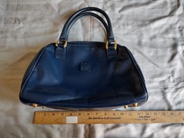 Vintage Anne Klein for Calderon Navy Leather Purse Top Handle Bag EUC - £35.61 GBP