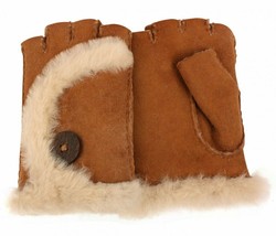 UGG Gloves Fingerless Mini Bailey Shorty Shearling Chestnut or Oxblood New - £119.89 GBP