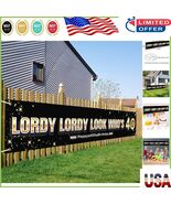 Large 40th Birthday Banner: Funny Lordy Lordy Look Who&#39;s 40 Decor for Pa... - $350.61 MXN