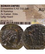 Constantine II Epfig Hoard. R5 in RIC RAREST RATING! NGC AU Soldiers 2 S... - $375.25