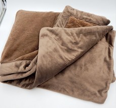 Restoration Hardware Luxurious Luxe Faux Fur Chocolate Plush Blanket Thr... - £61.32 GBP