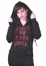 Gods Hands &quot;Love Me if You Dare&quot; Maybille Black Fleece Hoodie NWT - £23.03 GBP