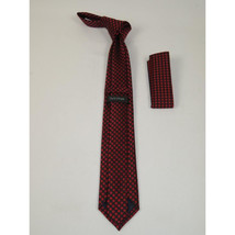 Men's Woven Tie Hankie Set J.Valintin Private Collection R33 Black Red Dots image 2