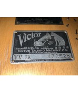 Original Victor Victrola VV-IX Steinert Phonograph Metal ID Tag With 6 N... - $67.84 CAD