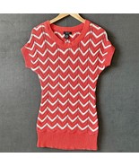 Deb Orange White Chevron Stripe Short Sleeve Pullover Sweater - Women&#39;s ... - $360.79 MXN