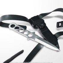 Scuba Diving Knife Serrated Dagger Snorkeling Spearfishing Blade with Le... - $20.33 CAD