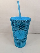 Starbucks Tumbler 16oz Grande Summer 2023 Blue Bling 6.5&quot;H - $28.04