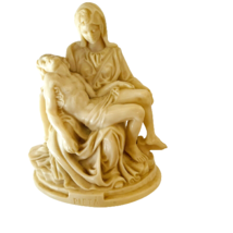 PIETA Mary Cradling Jesus Sculpture Figurine by A. Santini ITALY 5-inch - $32.49