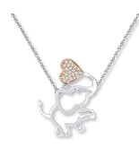 1.00Ct Round Cut Lab-Created Diamond Elephant Pendant 14k Two Tone Gold ... - $138.59
