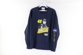 Vintage NASCAR Mens Large Faded Jimmie Johnson Spell Out Long Sleeve T-Shirt - £34.18 GBP