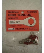 SOLDERLESS TERMINALS- RING TONGUE INSULATED- WIRE: 22-18- SCREW:#8- NEW-... - $5.04 CAD