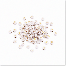 200pcs White Acrylic Alphabet Letter Beads - 7mm Flat Round Disc Coin - ... - $21.77