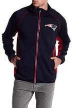 NFL Patriots Men&#39;s Performance Fleece Full Zip Jacket, NAVY - RED, Small - $33.65