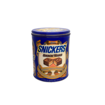 Vintage Snickers Snack Bars Mars Metal 1985 Tin Canister Collectible Tin - £7.78 GBP