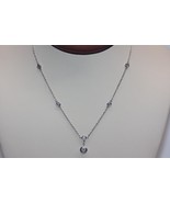 Fine 14K White Gold 6 Diamond By The Yard Necklace Bezel-set 15&quot; Chain C... - $794.40