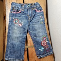 Baby Gap Girls Embroidered denim12-18 months adjustable waist - £15.33 GBP