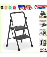 Portable 2-Step Ladder with Wide Non-Slip Pedals - Lightweight Steel Design - $2,064.53 MXN
