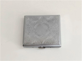 Fashion Silvertone Cigarette Case 3.75 x 3.5&quot; - £4.67 GBP