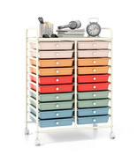20 Drawers Rolling Storage Cart Studio Organizer-Deep Multicolor - Color... - $2,621.42 MXN