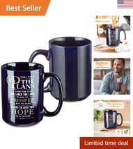 14 oz Ceramic Bible Verse Mug: I Know the Plans Jeremiah 29:11 - Navy Blue - $30.87