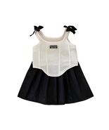 GORGLITTER Girl&#39;s 2PC Summer Outfit Bow Tie Crop Tank Pleated Skirt Blac... - $264.47 MXN