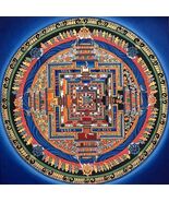 KALACHAKRA MANDALA WHEEL OF LIFE ORIGINAL TIBETAN THANGKA/ THANKA PAINTING - €105,80 EUR