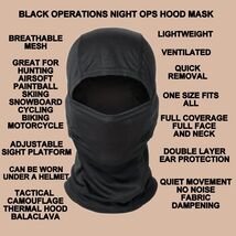 BLACK OPS NIGHT OPERATIONS CAMOUFLAGE COLD WEATHER BALACLAVA GAITER HOOD... - $322.41 MXN