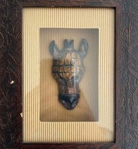 African Style Shadow Box Giraffe Type Animal Mini Mask Vintage Wall Deco... - $34.99