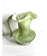 Vintage Pitcher Kanawaha Small Green Glass Vase, West Virginia - $42.05 CAD