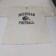 Vtg Gildan Ultra Cotton Michigan Football Men's XL White Cotton Graphic T-Shirt image 12