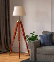 Floor  lamp with height adjustable wooden tripod Stand - $149.00