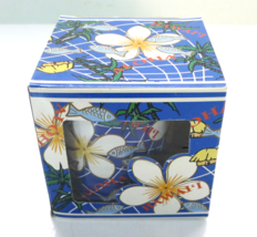 1996 Collectible Jim Lieu Hawaii Coffee Mug Blue Plumeria Aloha Island H... - $10.70