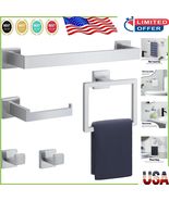 Stylish Brushed Nickel Towel Hardware Set - 5-Piece Wall Mounted Solution - $111.89 CAD