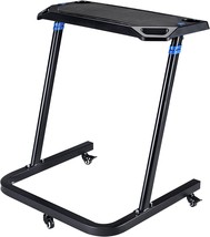 Adjustable Bike Trainer Fitness Desk Portable Work Standing Desk Lockable Caster - £176.93 GBP