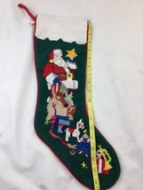 Midwest of Canyon Falls Christmas Stocking Needlepoint Santa Claus 19” - £23.25 GBP