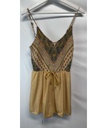 Xhilaration Romper Gold Floral Multicolor Spaghetti Strap Junior L - $17.59 CAD