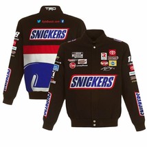 Kyle Busch JH Design Brown Snickers Twill Cotton Uniform Full-Snap Jacket - £143.54 GBP