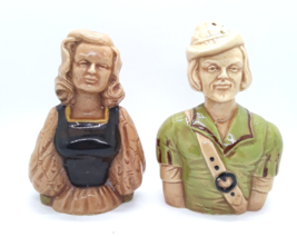 Robin Hood &amp; Maid Marian Ceramic Salt &amp; Pepper Set Ceramic Masterpieces C. 1949 - £24.35 GBP